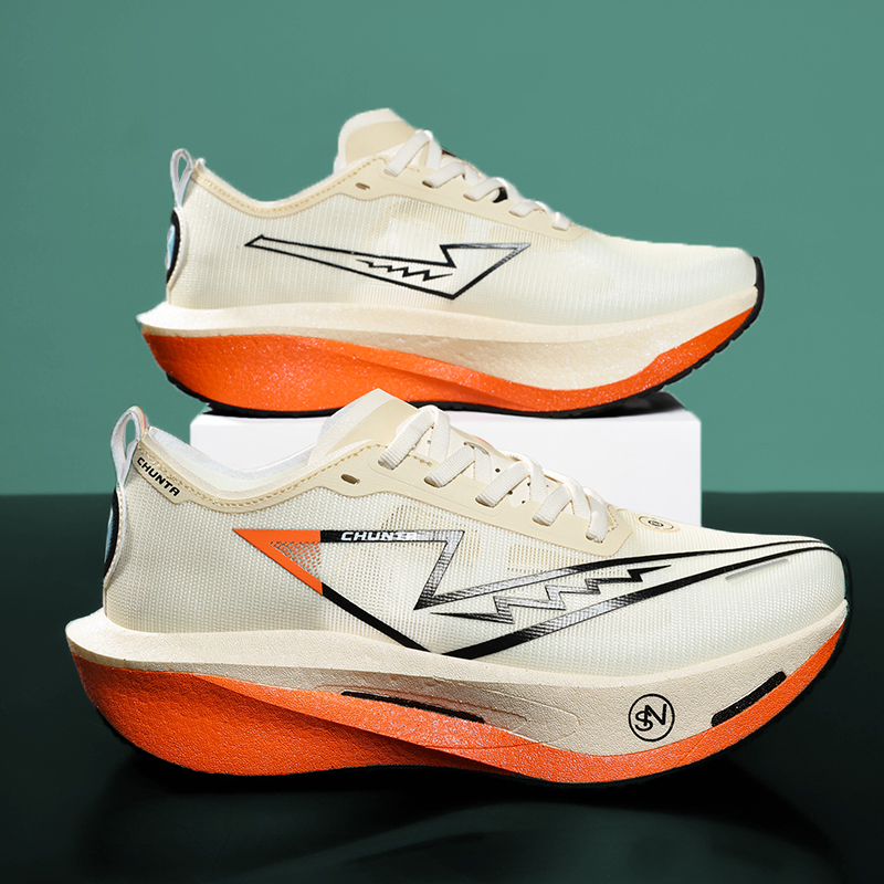 Breathable Mesh Athletic Shoes - Sepatu Lari Pria dengan Papan Karbon