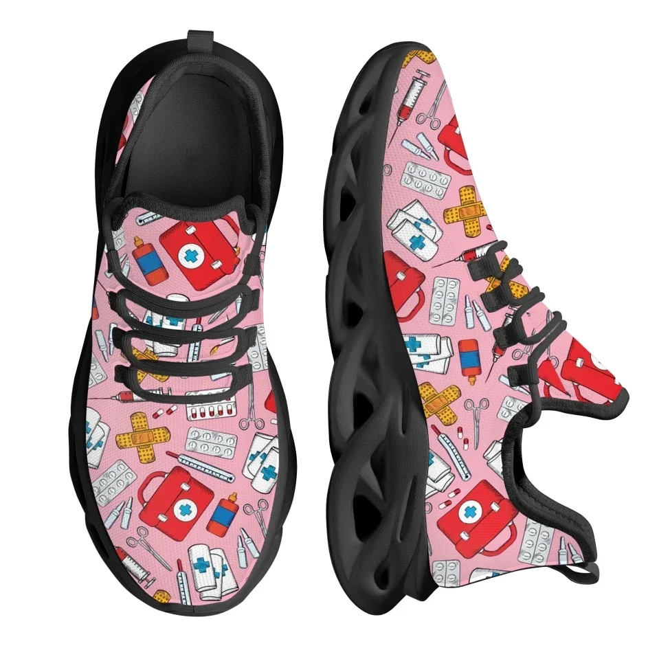 Sepatu Lari Wanita Desain Khus - Knit Fabric Lace Up Sneakers ulasan dan harga
