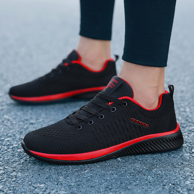 MAEDEF sepatu atletik untuk pr - Knit Fabric Lace Up Sneakers ulasan dan harga