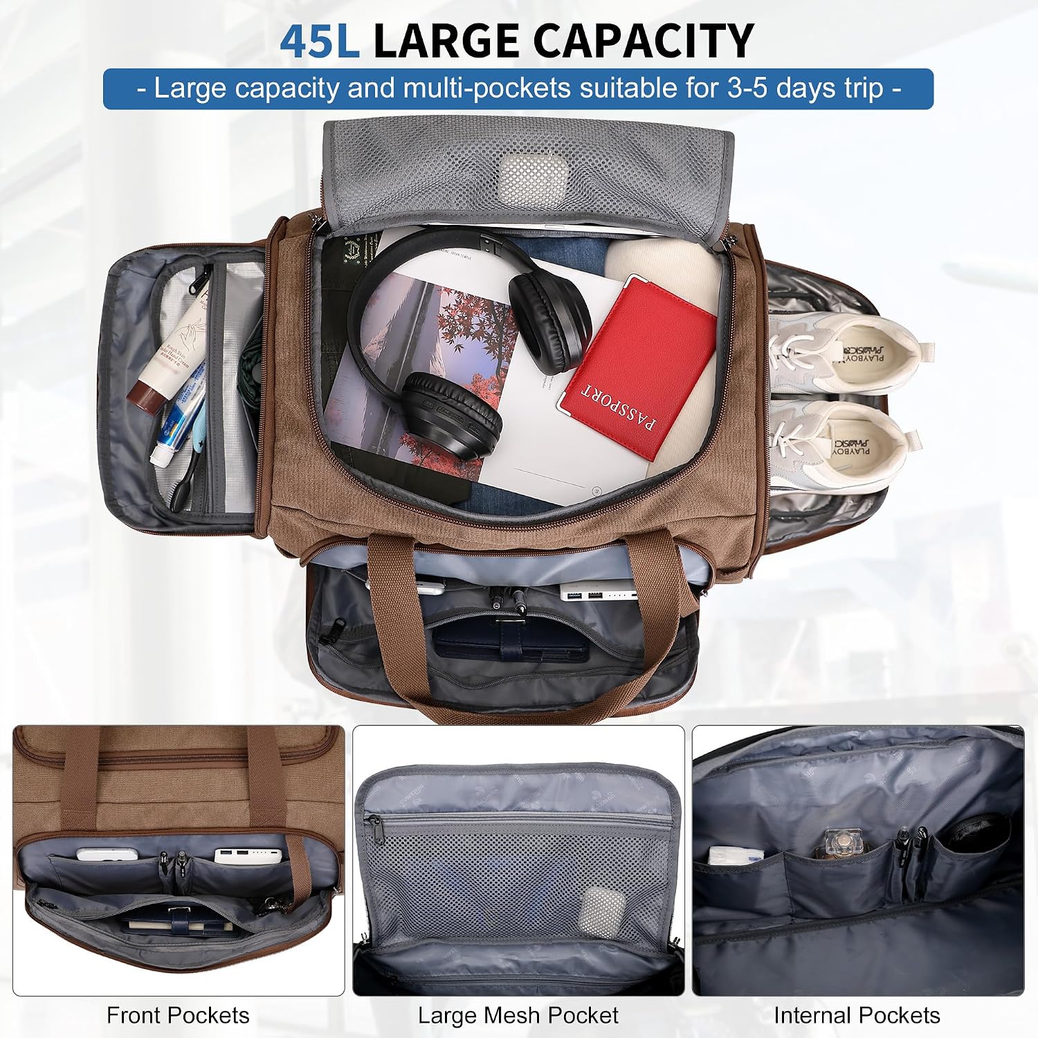 Tas Duffle Kanvas untuk Pria 3 - Men'S Shoes ulasan dan harga